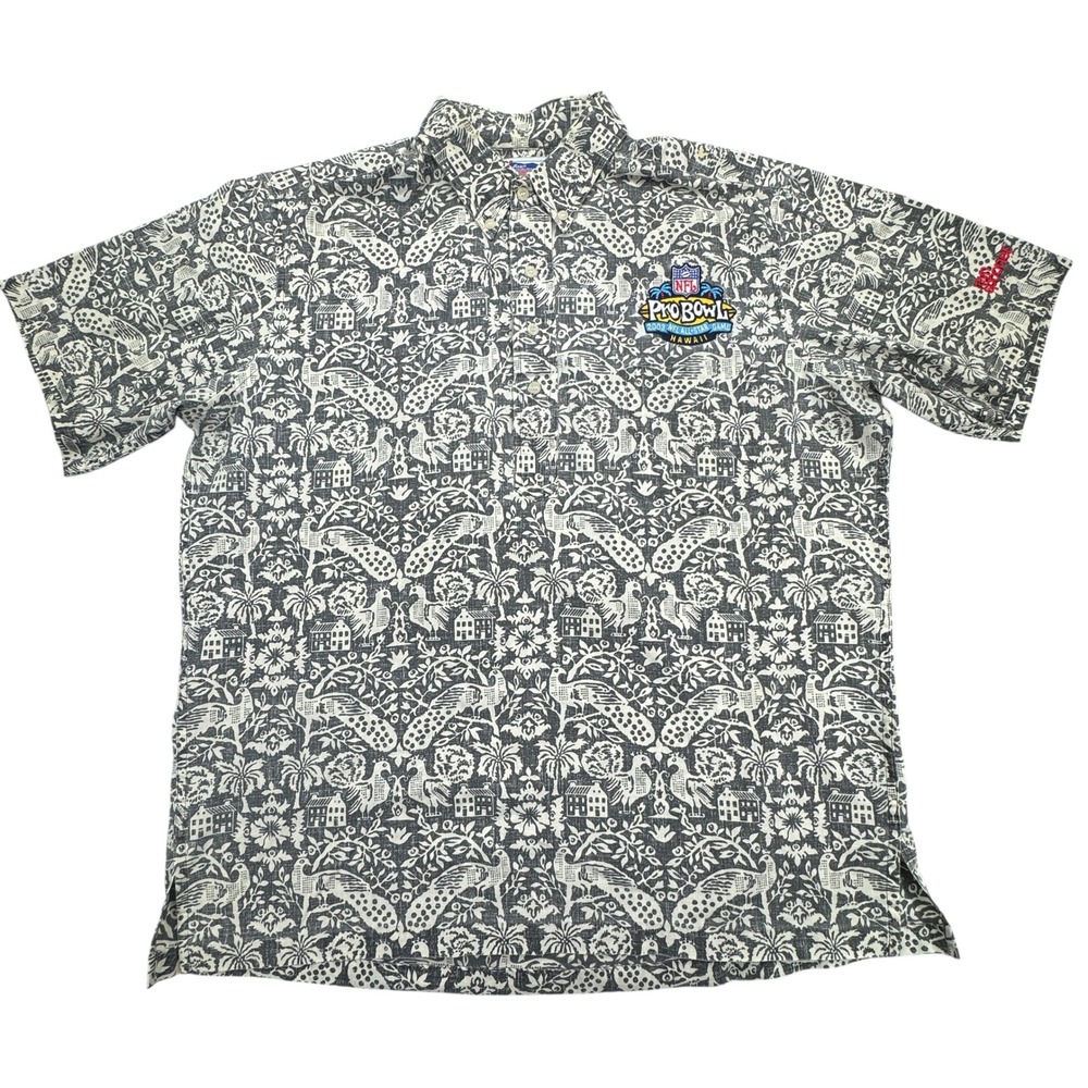 Reyn Spooner NFL Pro Bowl Hawaii Shirt Novelty 2002 Short Sleeve Popover Mens L